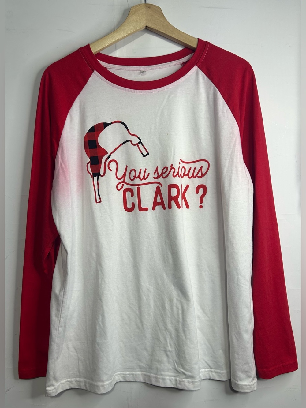5 for $25🔥“Are You Serious Clark” Christmas Baseball Sleeve Shirt XL